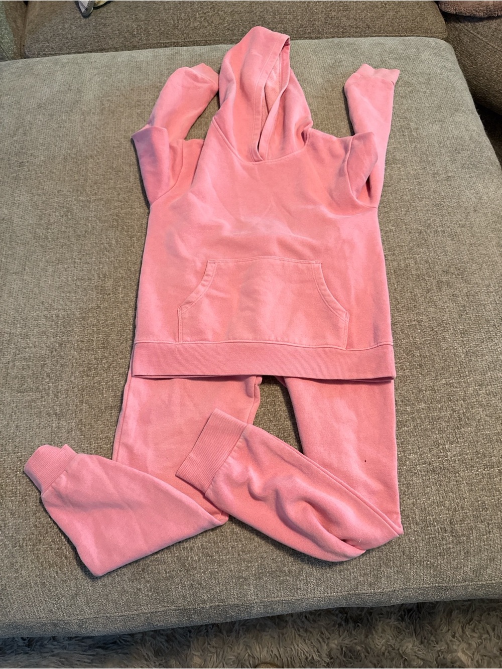 Cat & Jack Pink Velour Hoodie Jogger Set Girls Medium
